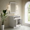 Bellshire 30" Single Vanity, Bright White w/ 3 CM Carrara Marble Top