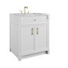 Bellshire 30" Single Vanity, Bright White w/ 3 CM Carrara Marble Top