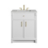 Bellshire 30" Single Vanity, Bright White w/ 3 CM Ethereal Noctis Silestone Top
