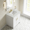 Bellshire 30" Single Vanity, Bright White w/ 3 CM Ethereal Noctis Silestone Top
