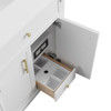 Bellshire 30" Single Vanity, Bright White w/ 3 CM Ethereal Noctis Silestone Top