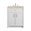 Bellshire 30" Single Vanity, Bright White w/ 3 CM Tajnar Eclos Top