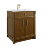 Bellshire 30" Single Vanity, Honey Oak w/ Single Hole 3 CM White Zeus Silestone Top and Matching Backsplash