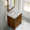Bellshire 30" Single Vanity, Honey Oak w/ 3 CM Carrara Marble Top