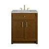 Bellshire 30" Single Vanity, Honey Oak w/ 3 CM Victorian Silver Silestone Top