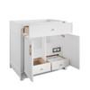 Bellshire 36" Single Vanity, Bright White w/ 3 CM Carrara Marble Top