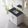 Bellshire 36" Single Vanity, Bright White w/ 3 CM Charcoal Soapstone Silestone Top