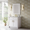 Bellshire 36" Single Vanity, Bright White w/ 3 CM Eternal Jasmine Pearl Silestone Top