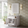 Bellshire 36" Single Vanity, Bright White w/ 3 CM Eternal Jasmine Pearl Silestone Top
