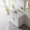 Bellshire 36" Single Vanity, Bright White w/ 3 CM Eternal Jasmine Pearl Silestone Top