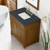 Bellshire 36" Single Vanity, Honey Oak w/ 3 CM Charcoal Soapstone Silestone Top