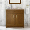 Bellshire 36" Single Vanity, Honey Oak w/ 3 CM White Zeus Silestone Top