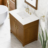 Bellshire 36" Single Vanity, Honey Oak w/ 3 CM White Zeus Silestone Top