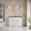 Bellshire 48" Single Vanity, Bright White w/ 3 CM Charcoal Soapstone Silestone Top