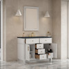 Bellshire 48" Single Vanity, Bright White w/ 3 CM Charcoal Soapstone Silestone Top