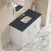 Bellshire 48" Single Vanity, Bright White w/ 3 CM Charcoal Soapstone Silestone Top