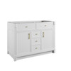 Bellshire 48" Single Vanity, Bright White w/ 3 CM Eternal Jasmine Pearl Silestone Top