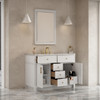 Bellshire 48" Single Vanity, Bright White w/ 3 CM Eternal Jasmine Pearl Silestone Top