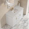 Bellshire 48" Single Vanity, Bright White w/ 3 CM Eternal Jasmine Pearl Silestone Top