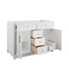 Bellshire 48" Single Vanity, Bright White w/ 3 CM Eternal Jasmine Pearl Silestone Top