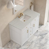 Bellshire 48" Single Vanity, Bright White w/ 3 CM Lime Delight Silestone Top