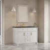 Bellshire 48" Single Vanity, Bright White w/ 3 CM Parisien Bleu Silestone Top