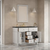 Bellshire 48" Single Vanity, Bright White w/ 3 CM Parisien Bleu Silestone Top