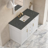 Bellshire 48" Single Vanity, Bright White w/ 3 CM Parisien Bleu Silestone Top