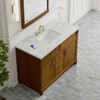 Bellshire 48" Single Vanity, Honey Oak w/ 3 CM Ethereal Noctis Silestone Top w/FreePower Wireless Charger