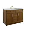 Bellshire 48" Single Vanity, Honey Oak w/ 3 CM Ethereal Noctis Silestone Top w/FreePower Wireless Charger