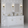 Bellshire 72" Double Vanity, Bright White w/ 3 CM Carrara Marble Top