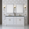Bellshire 72" Double Vanity, Bright White w/ 3 CM Charcoal Soapstone Silestone Top