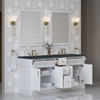 Bellshire 72" Double Vanity, Bright White w/ 3 CM Charcoal Soapstone Silestone Top