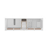 Bellshire 72" Double Vanity, Bright White w/ 3 CM Charcoal Soapstone Silestone Top