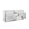Bellshire 72" Double Vanity, Bright White w/ 3 CM Charcoal Soapstone Silestone Top