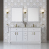 Bellshire 72" Double Vanity, Bright White w/ 3 CM Lime Delight Silestone Top