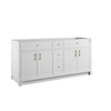 Bellshire 72" Double Vanity, Bright White w/ 3 CM Victorian Silver Silestone Top