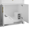 Bellshire 72" Double Vanity, Bright White w/ 3 CM Victorian Silver Silestone Top w/FreePower Wireless Charger