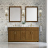 Bellshire 72" Double Vanity, Honey Oak w/ 3 CM Carrara Marble Top