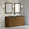 Bellshire 72" Double Vanity, Honey Oak w/ 3 CM Charcoal Soapstone Silestone Top