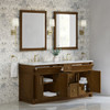 Bellshire 72" Double Vanity, Honey Oak w/ 3 CM Ethereal Noctis Silestone Top