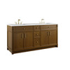 Bellshire 72" Double Vanity, Honey Oak w/ 3 CM Ethereal Noctis Silestone Top