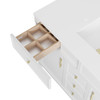 Bellshire 120" Dual Vanity Set with 24" Make-Up Counter, Bright White w/3 cm Lime Delight Silestone Top