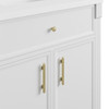 Bellshire 84" Dual Vanity Set with 24" Make-Up Counter, Bright White w/Single Hole 3 cm White Zeus Silestone Top & Backsplash