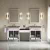 Bellshire 84" Dual Vanity Set with 24" Make-Up Counter, Bright White w/3 cm Phantome Eclos Top