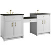 Bellshire 84" Dual Vanity Set with 24" Make-Up Counter, Bright White w/3 cm Phantome Eclos Top