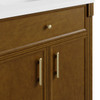 Bellshire 84" Dual Vanity Set with 24" Make-Up Counter, Honey Oak w/3 cm Parisien Bleu Silestone Top