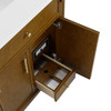 Bellshire 84" Dual Vanity Set with 24" Make-Up Counter, Honey Oak w/3 cm Parisien Bleu Silestone Top
