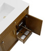Bellshire 96" Dual Vanity Set with 24" Make-Up Counter, Honey Oak w/Single Hole 3 cm White Zeus Silestone Top & Backsplash