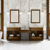 Bellshire 96" Dual Vanity Set with 24" Make-Up Counter, Honey Oak w/3 cm Tajnar Eclos Top
